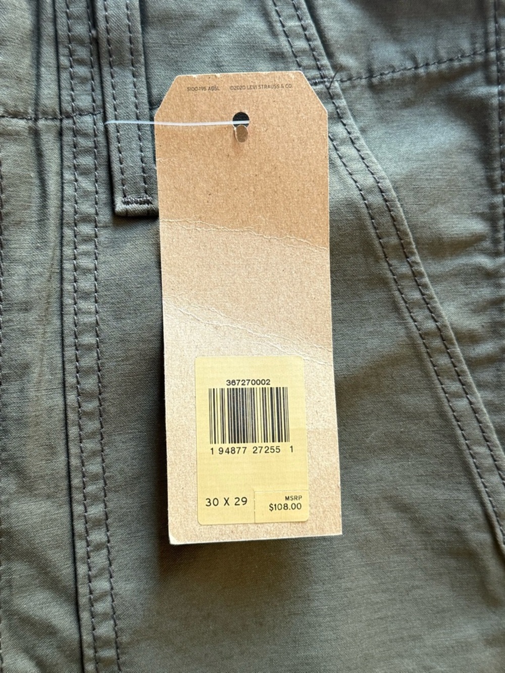 Levi's Olive Green Ribcage Straight Pants- size 30x29 - Picture 3 of 6